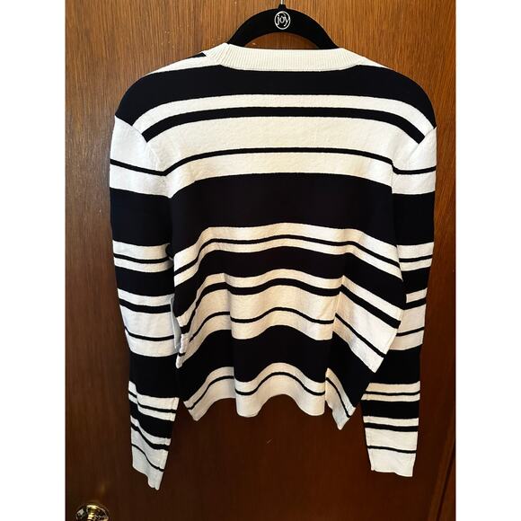 NWT FRAME STRIPED LIGHTWEIGHT LONG SLEEVE SWEATER; XS - Picture 4 of 4